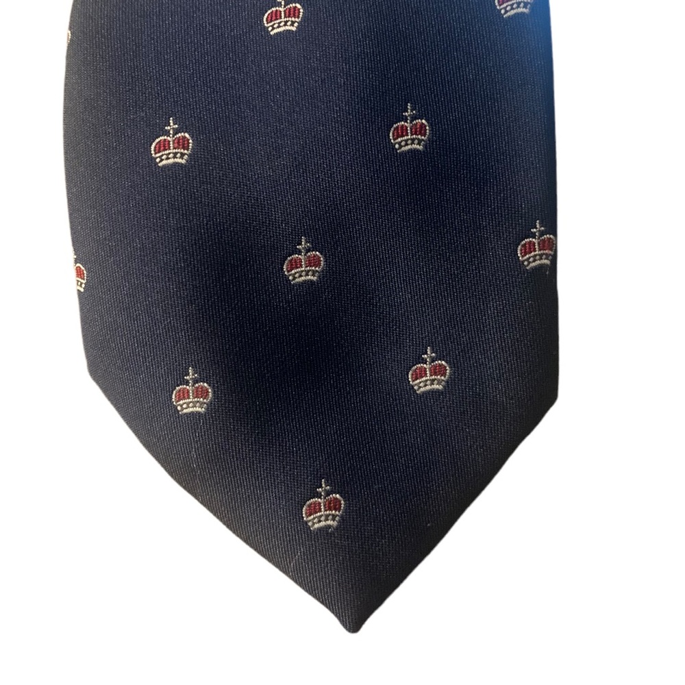 Damon Navy Blue with crown 👑 men Necktie !! - Picture 3 of 4